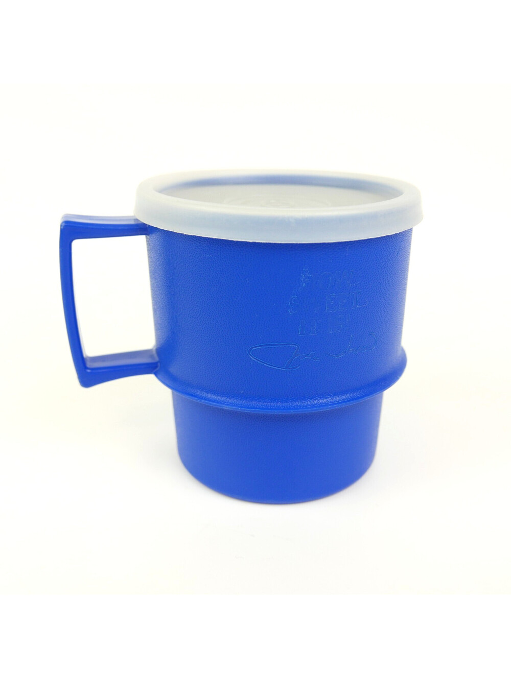 Vintage Tupperware Mug 1312 Blue Jackie Gleason How Sweet It Is Cup with Lid